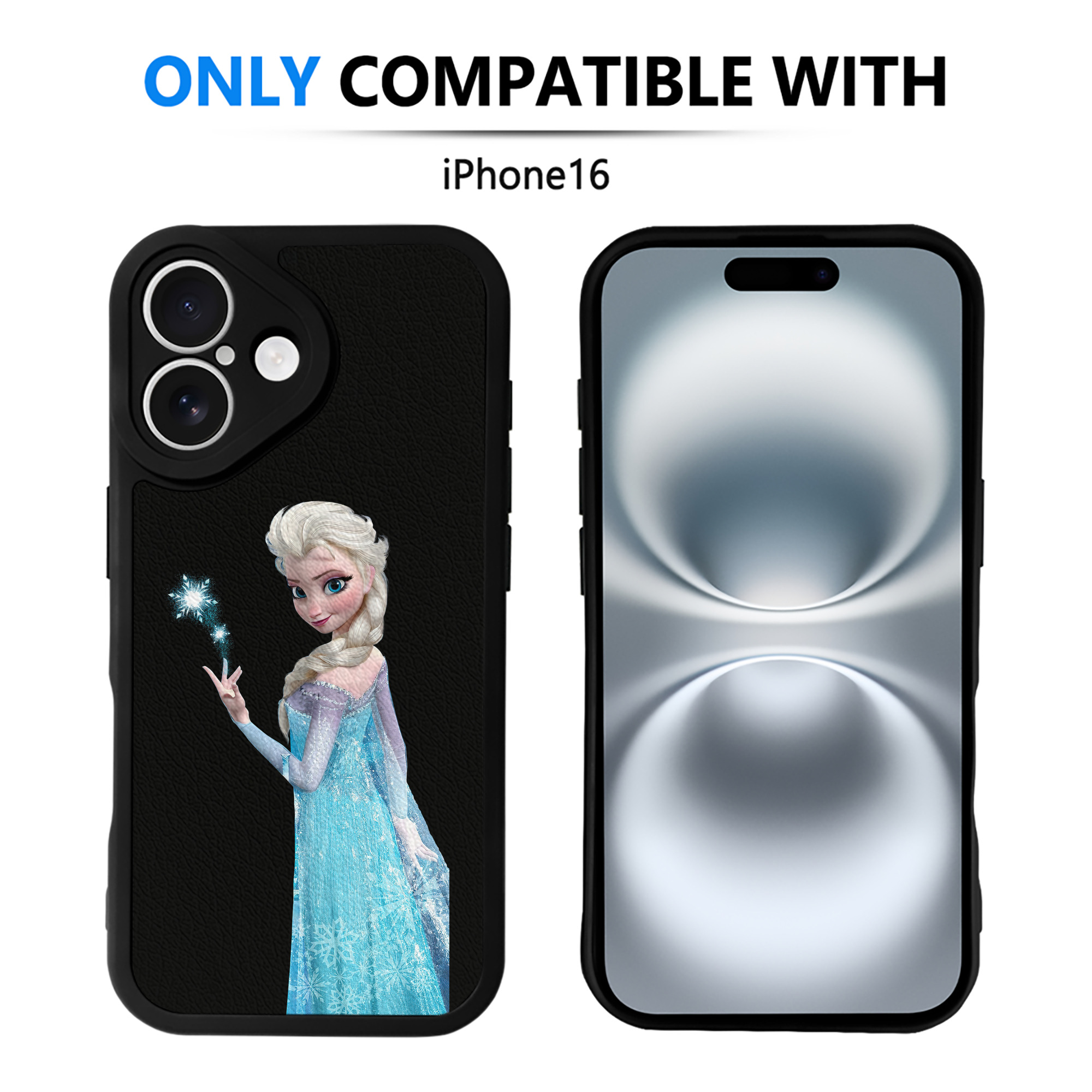 （画像用） アナと雪の女王 アンナ エルサ Frozen Anna Elsa 【iPhone 16シリーズ対応】シリコンスマホケース（レザー調） 材質：シリコン